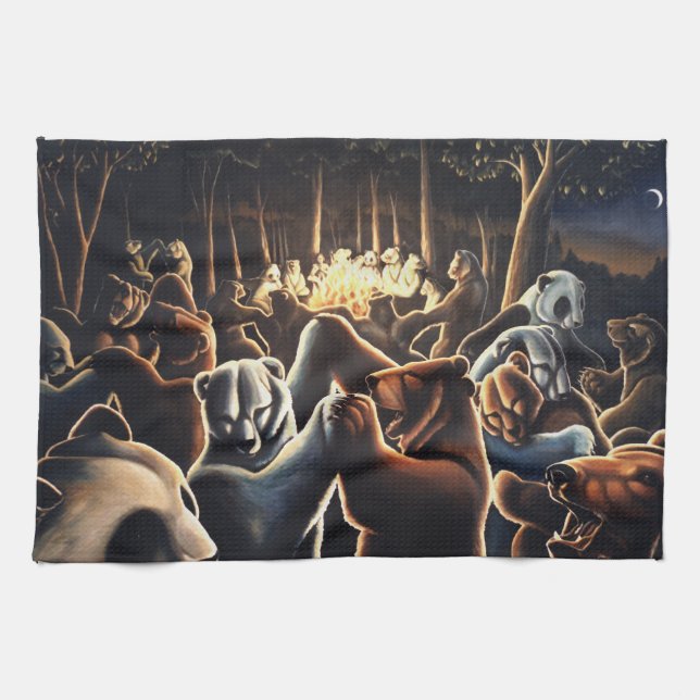 Ours dansant Serviette Animaux Porter Serviette de (Horizontal)