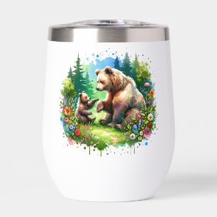 Ours d'aquarelle mignonne et Cub Personnalisé