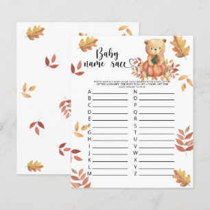 Ours d'automne - jeu de course de nom de bébé