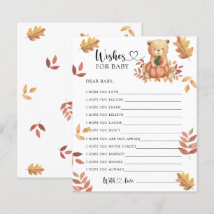 Ours d'automne - Jeu de fête voeux pour bébé