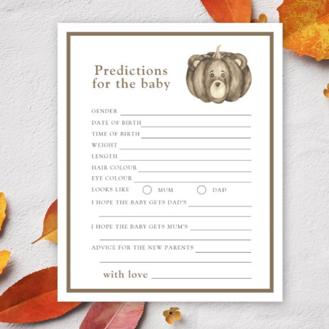 Ours de citrouille d'automne - prédictions et cons (Créateur téléchargé)
