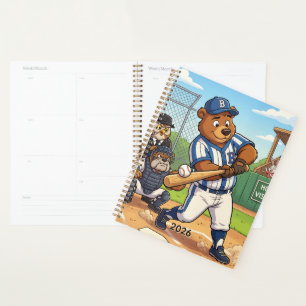 Ours de dessin animé jouant au baseball   Personna