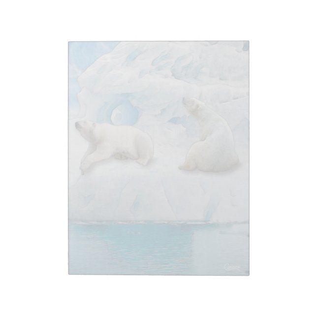 Ours de glacier - Bloc-notes de 11 po x 8,5 po (Tourné)