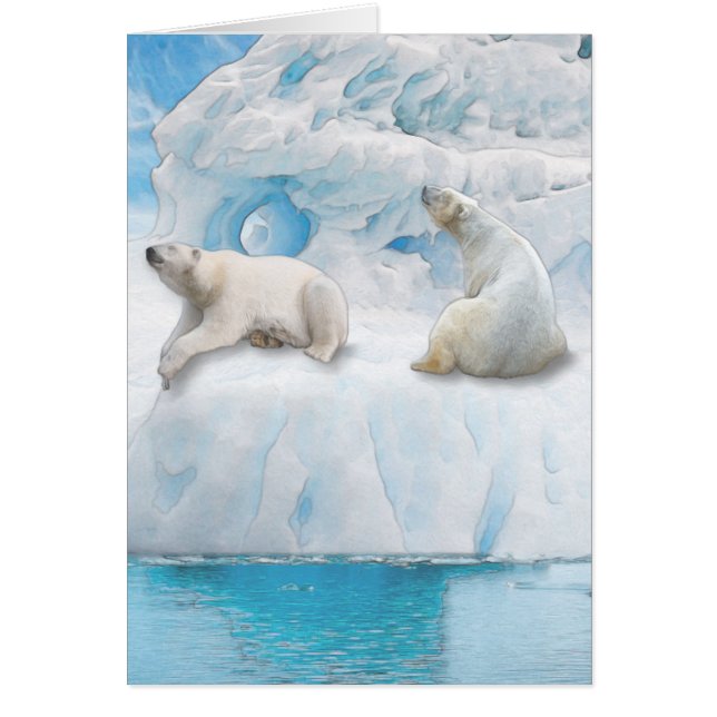 Ours de glacier - Carte d'art de 5 po x 7 po (Devant)
