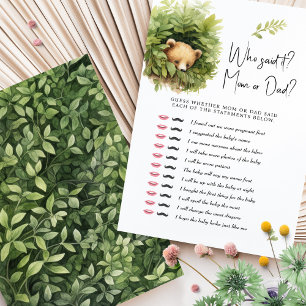 Ours De Jeu De baby shower Qui L'A Dit ? Maman ou 