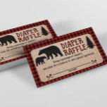 Ours de la carte à rabat Baby shower de bûcheron<br><div class="desc">Ces ours à flanelle rouge et noir Lumberjack Baby shower Déchets Raffle Card sont parfaits pour votre baby shower ou saupoudrer!</div>