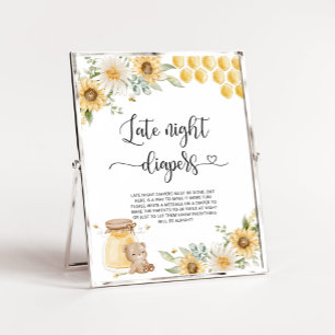 Ours de miel couches tard dans la nuit Poster