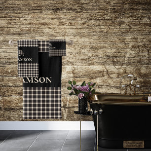 Ours de monogramme plaqué rustique Black Cream W