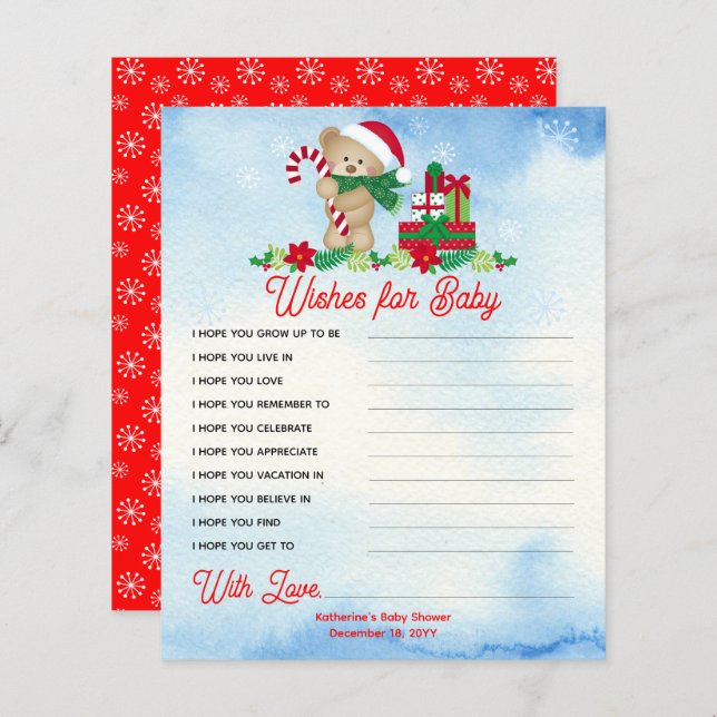 Ours de Noël Douche d'attente prématurée Voeux pou (Devant / Derrière)