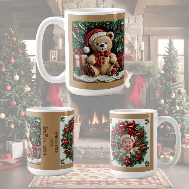 Ours de Noël et cadeaux Mug à café personnalisable (Créateur téléchargé)