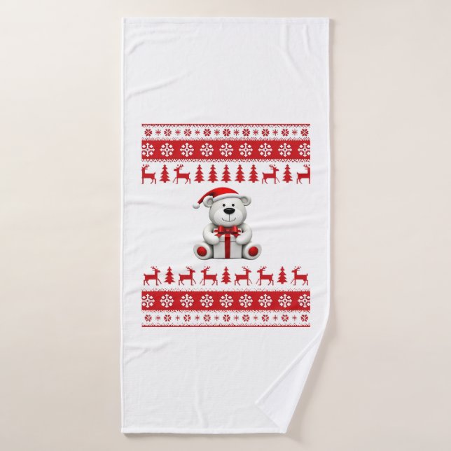Ours de Noël Noël (1) (Serviette de bain)