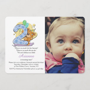 Ours de nounours invitation de photo de deux ans