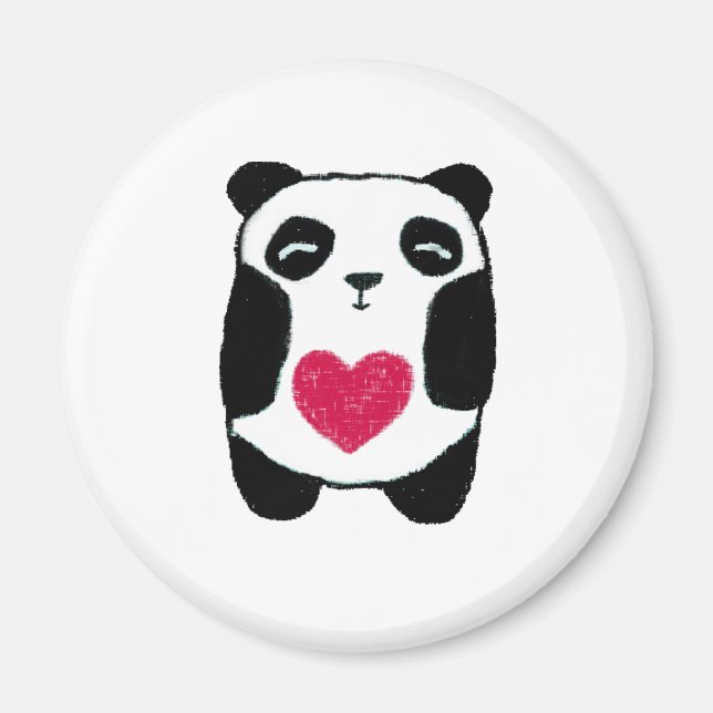 Ours de panda avec aimant cardiaque (Devant)