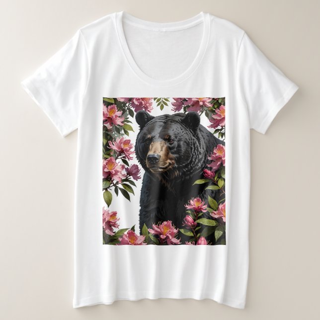 Ours De Virginie Occidentale Et Fleurs Roses (Design devant)