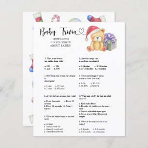 Ours d'hiver - Bébé Trivia   Jeu Baby shower