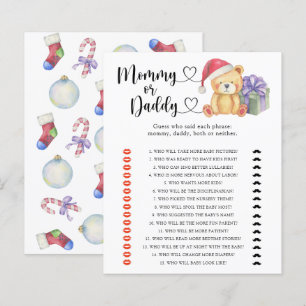 Ours d'hiver - jeu de baby shower maman ou papa