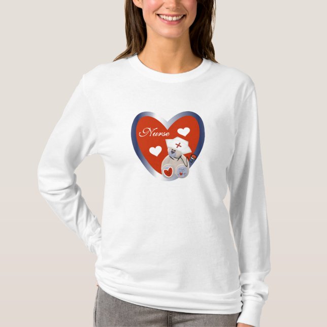 Ours d'infirmière avec le T-shirts et les cadeaux (Devant)