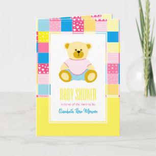 Ours d'or en écaille, Baby shower Invitation