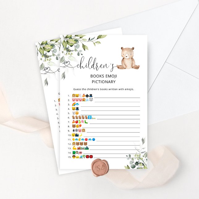 Ours douche enfants livres émoticônes jeu pictionn (Créateur téléchargé)