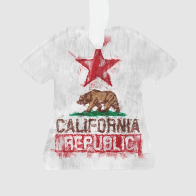 Ours drapeau de Californie en style peint (devant)