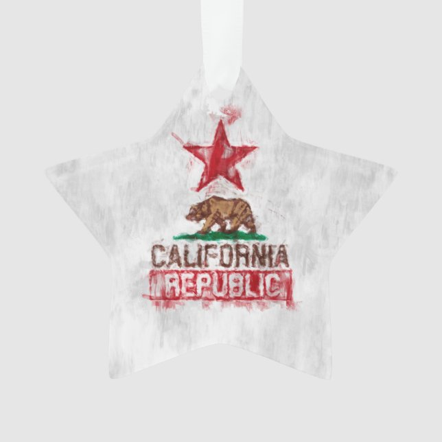 Ours drapeau de Californie en style peint (devant)