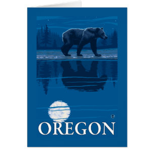 Ours en affiche de Vintage voyage de clair de lune