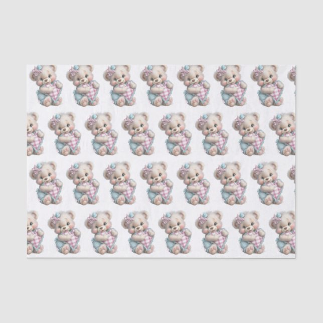 Ours en papier de soie Baby Shower (Recto)