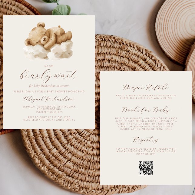 Ours en peluche à l'aquarelle budgétaire Code QR B (Créateur téléchargé)