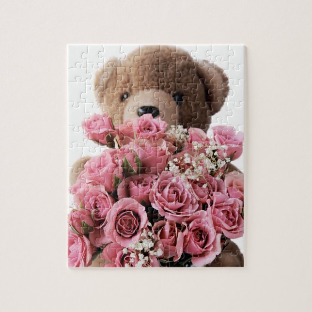 ours en peluche au puzzle rose (Vertical)