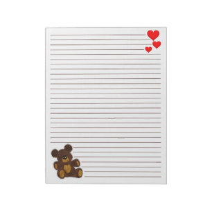 Ours en peluche - Bloc-notes de 11 po x 8,5 po