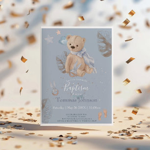 Ours en peluche Boho Baptême Invitation