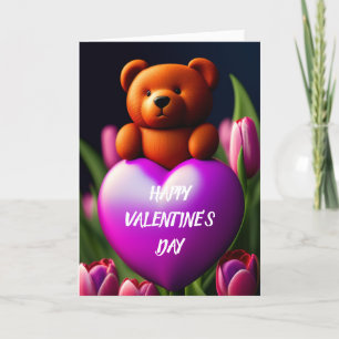 Ours en peluche de la Saint-Valentin carte de vaca