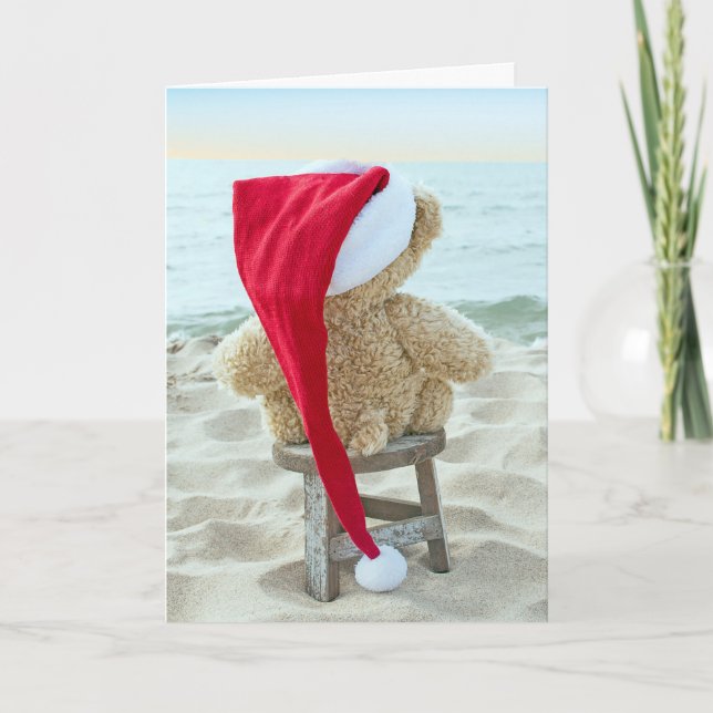 Ours en peluche de Noël vous manque carte de vacan (Devant)