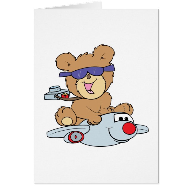 ours en peluche de vacances en avion (Devant)