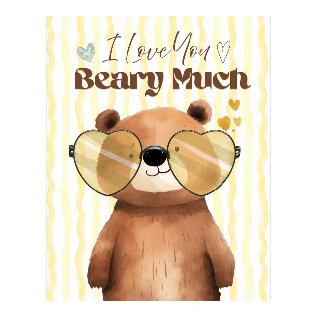 Ours en peluche décoration murale Je t'aime énormé (Teddy bear wall art I love you beary much poster)