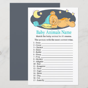 Ours en peluche endormi Bébé Animaux Nom Jeu