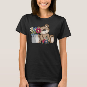 Ours en peluche mignon avec fleurs T-shirt