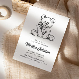 Ours en peluche mignon | Invitation Baby shower