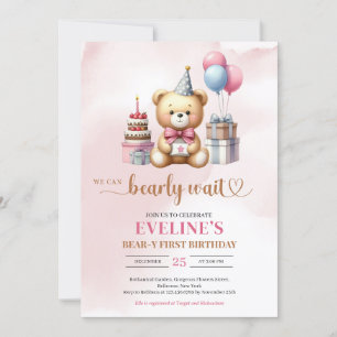 Ours en peluche mignon Ours fille invitation de pr