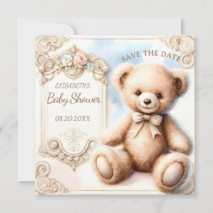 Ours en peluche mignon, sauver la date