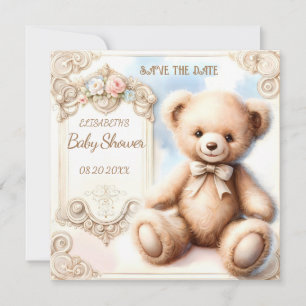 Ours en peluche mignon, sauver la date