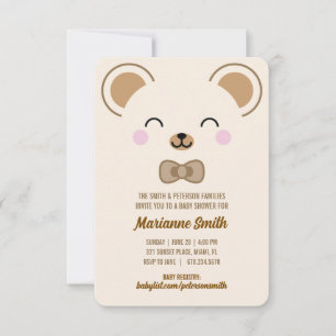 Ours en peluche neutre pour bébé faire-part de nai