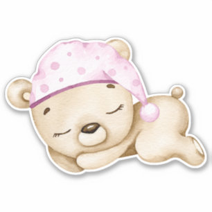 Ours en peluche Ours bébé Ours rose mignon Sticker
