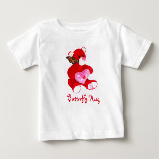 Ours en peluche rouge vif, papillon et T-shirt LOV