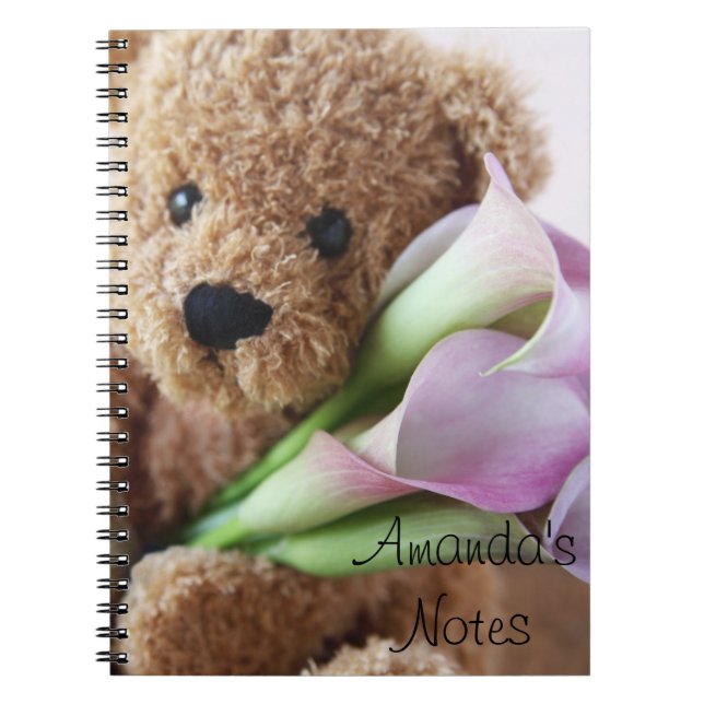 ours en peluche tenant le carnet calla lys (Devant)