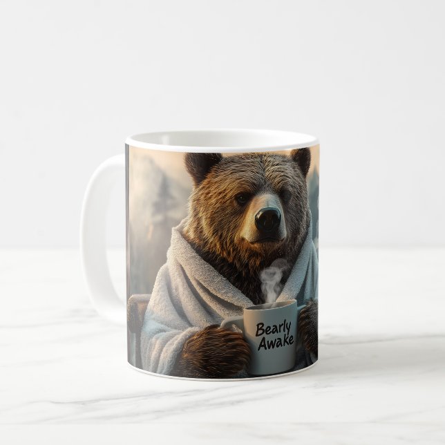 Ours en robe tenant une tasse de café (Devant gauche)