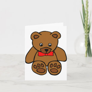 Ours En Teddy Avec Cartes De Notes En Bow Rouge