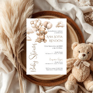 Ours Espagnol Baby shower Invitation fille