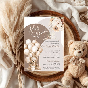 Ours Espagnol Baby shower Invitation fille