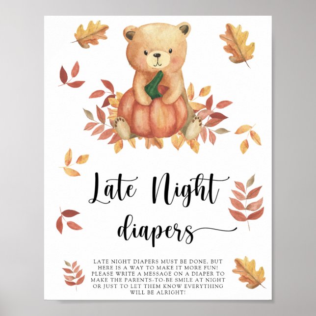 Ours et citrouille  Affiche de jeu de couches de n (Devant)